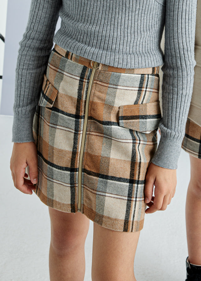 Brown plaid skirt juniors hotsell