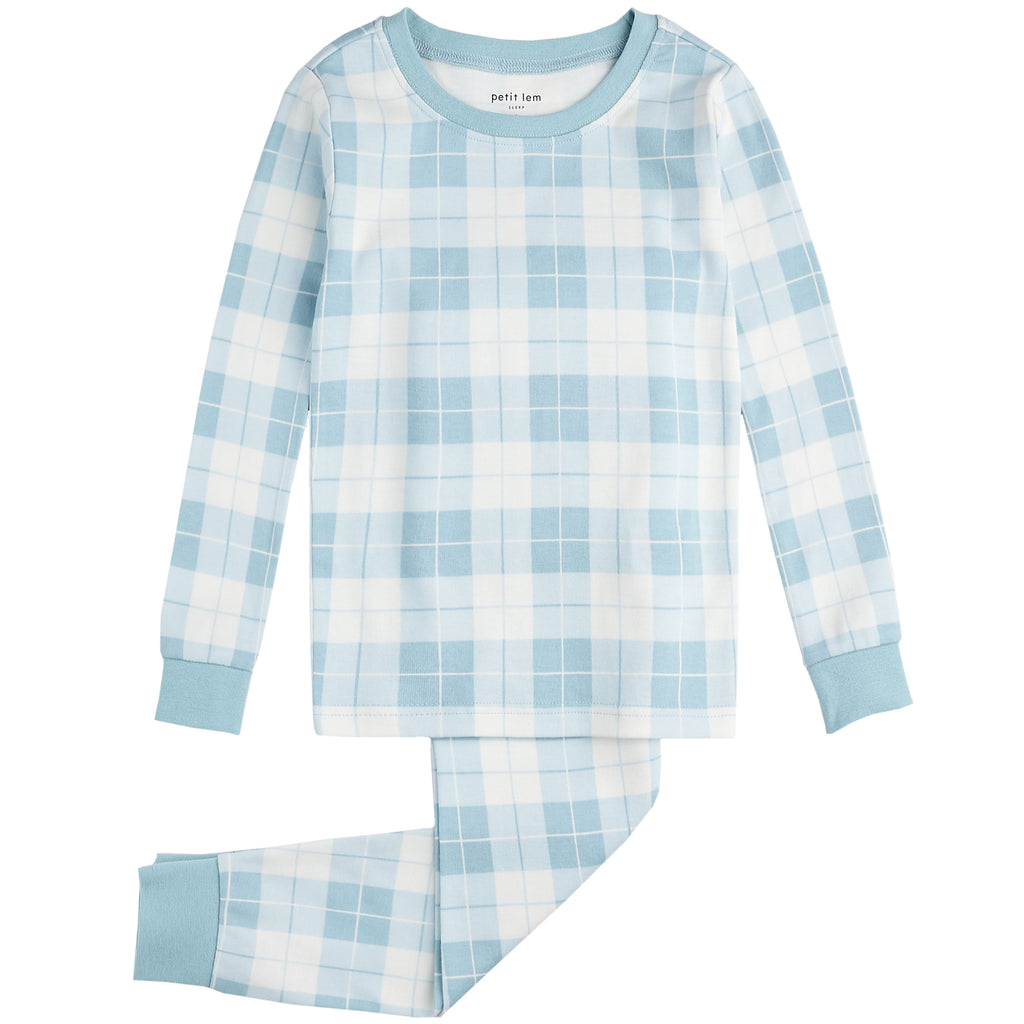 Petit Lem Girls Boys Infants Toddlers Kids Juniors Pajamas Sleepwear Nightwear Plaid 100% Organic Cotton The Plaid Giraffe Childrens Boutique