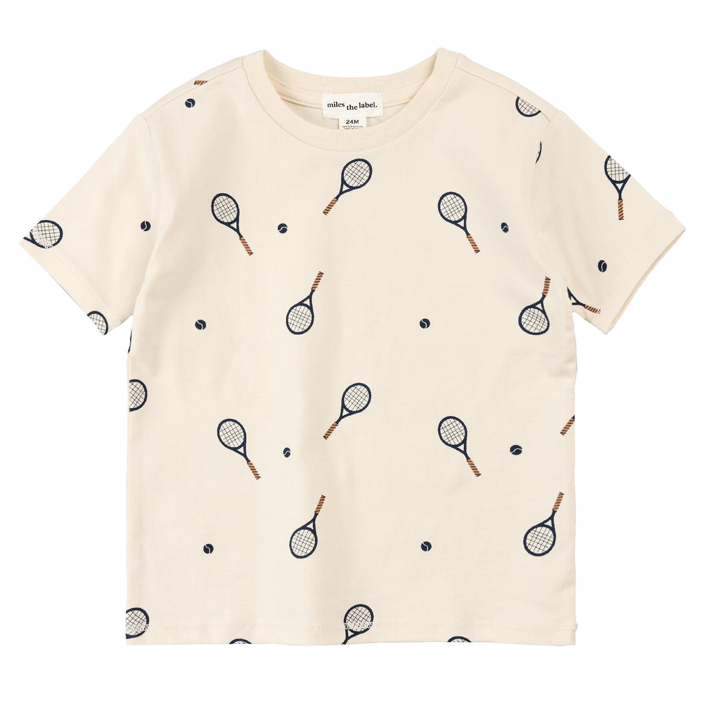 Miles Boys Girls Infants Toddlers Kids Juniors T-Shirt Racketball Sports 100% Organic Cotton The Plaid Giraffe Children's Boutique