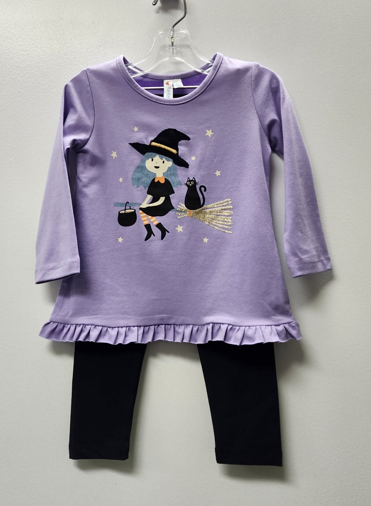 Tangerine Sky Girls Infants Toddlers Top Leggings Pants Witch Halloween Black Cat Holiday The Plaid Giraffe Childrens Boutique