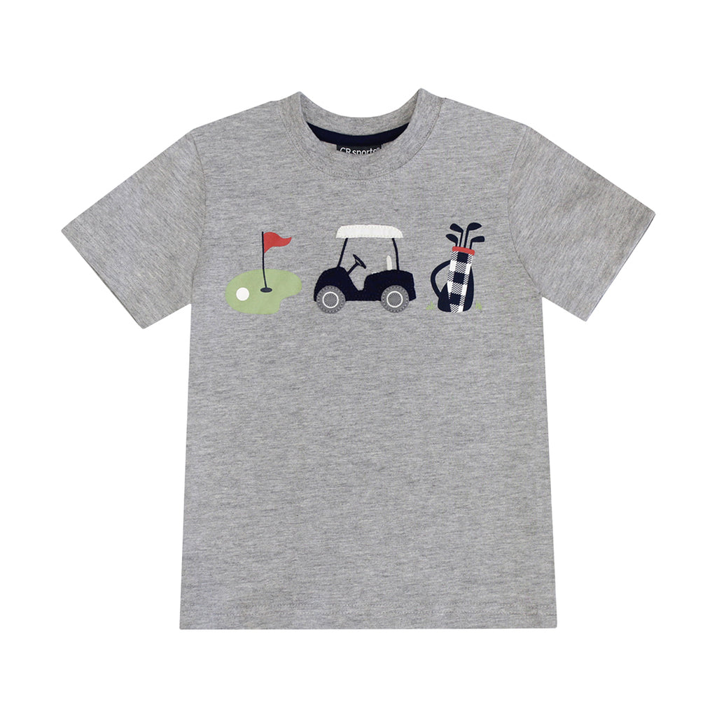 CR Sports Boys Infants Toddlers Kids Juniors T-Shirt Golf Cart Clubs Green Sports 100% Cotton The Plaid Giraffe Children's Boutique