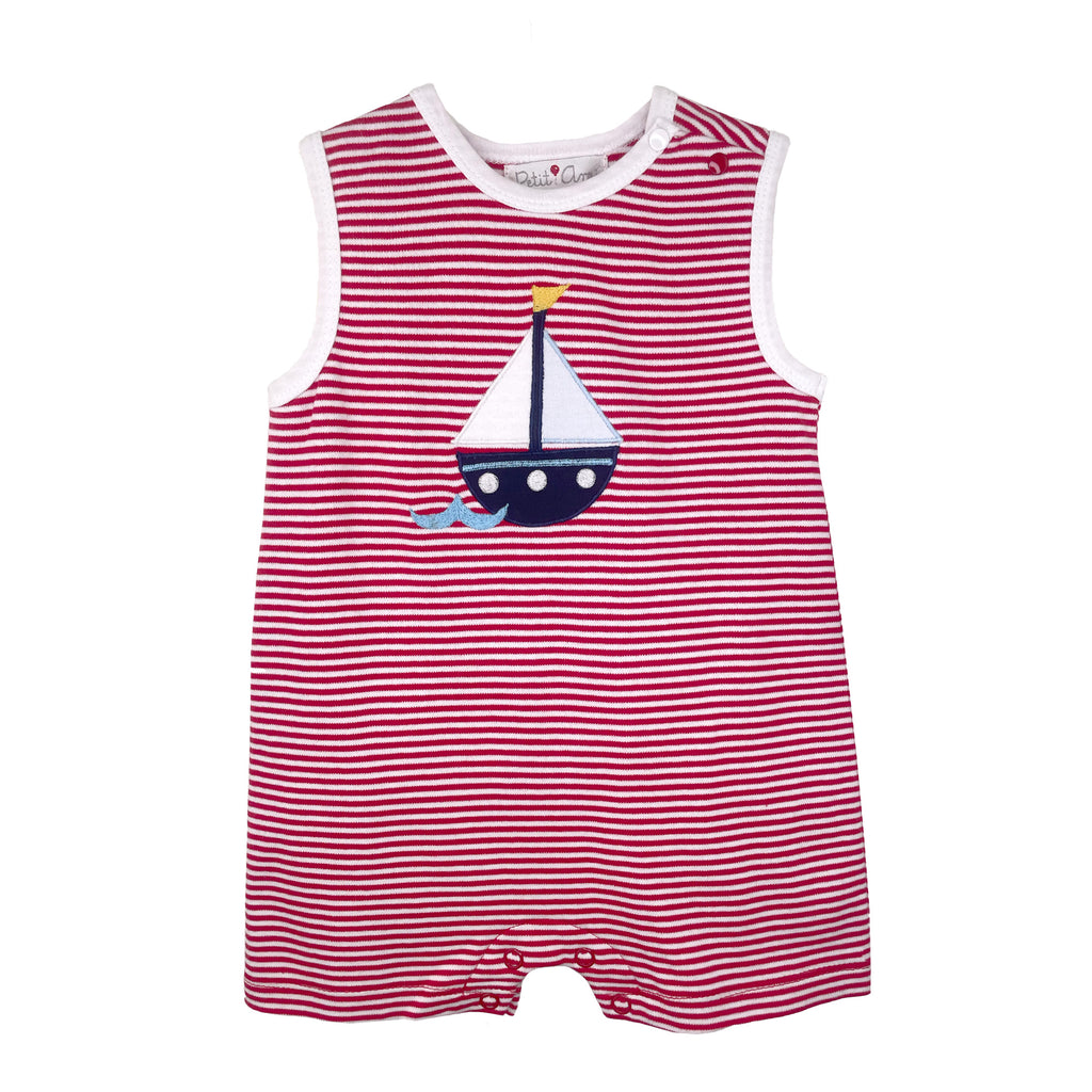 Petit Ami Girls Boys Infants Toddlers Kids Romper Stripes Sailboat 100% Cotton The Plaid Giraffe Childrens