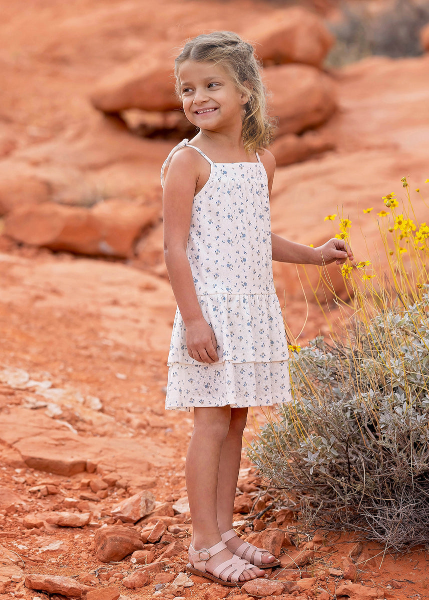 blue and brown toddler dress Vintage Blue Stripe Flutter Dress (Infant-Adult) 10/12 main image 1