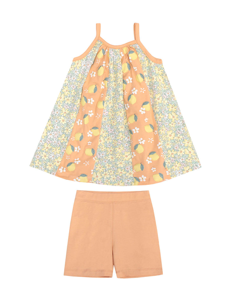 Tangerine Sky Girls Infants Toddlers Kids Juniors Tunic Top Bike Shorts Lemons Fruit Food Floral Flowers The Plaid Giraffe Children's Boutique