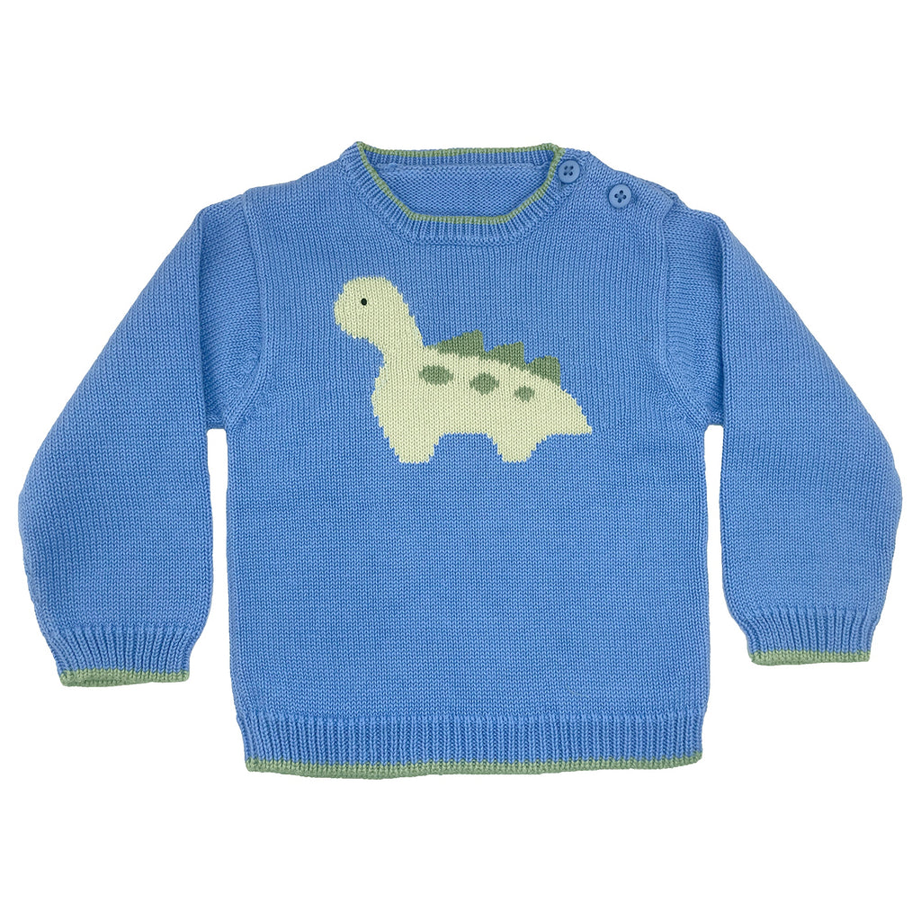 Zubels Girls Boys Infants Toddlers Kids Sweater Dinosaur 100% Cotton The Plaid Giraffe Childrens Boutique