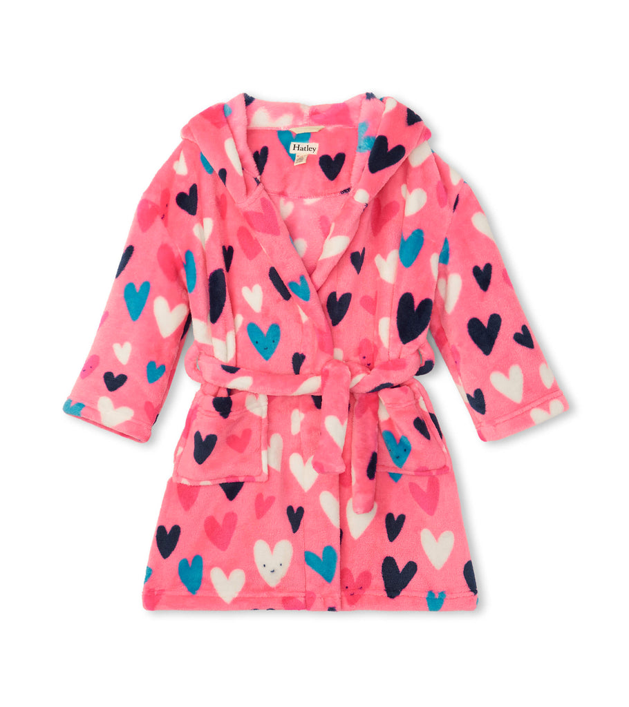 Hatley Girls Toddlers Kids Juniors Robe Fleece Hearts The Plaid Giraffe Childrens Boutique