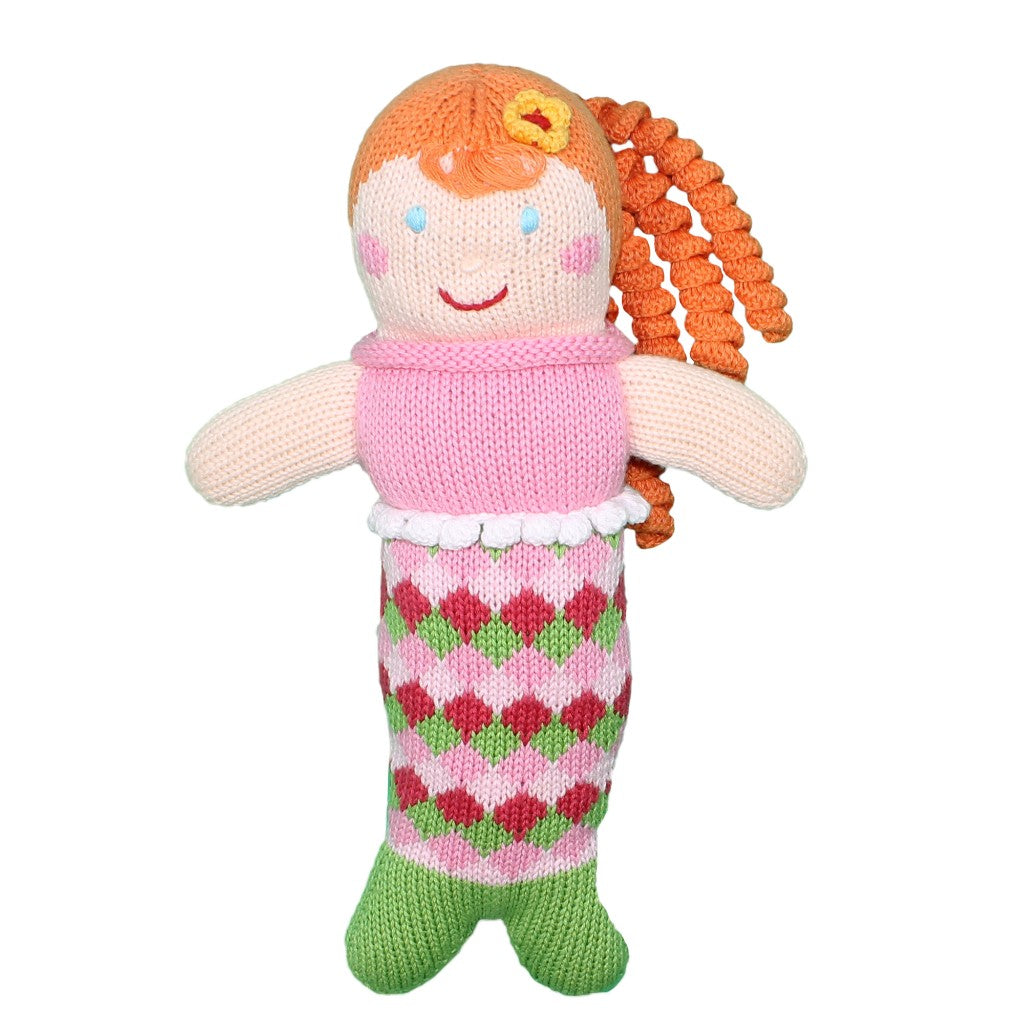 Zubels knit rattle mermaid toy The Plaid Giraffe Childrens Boutique