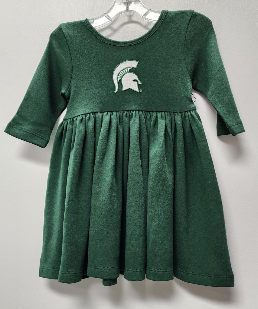 Creative Knitwear Boys Girls Unisex Michigan State Twirl Dress 100% Cotton Spartans The Plaid Giraffe Childrens Boutique
