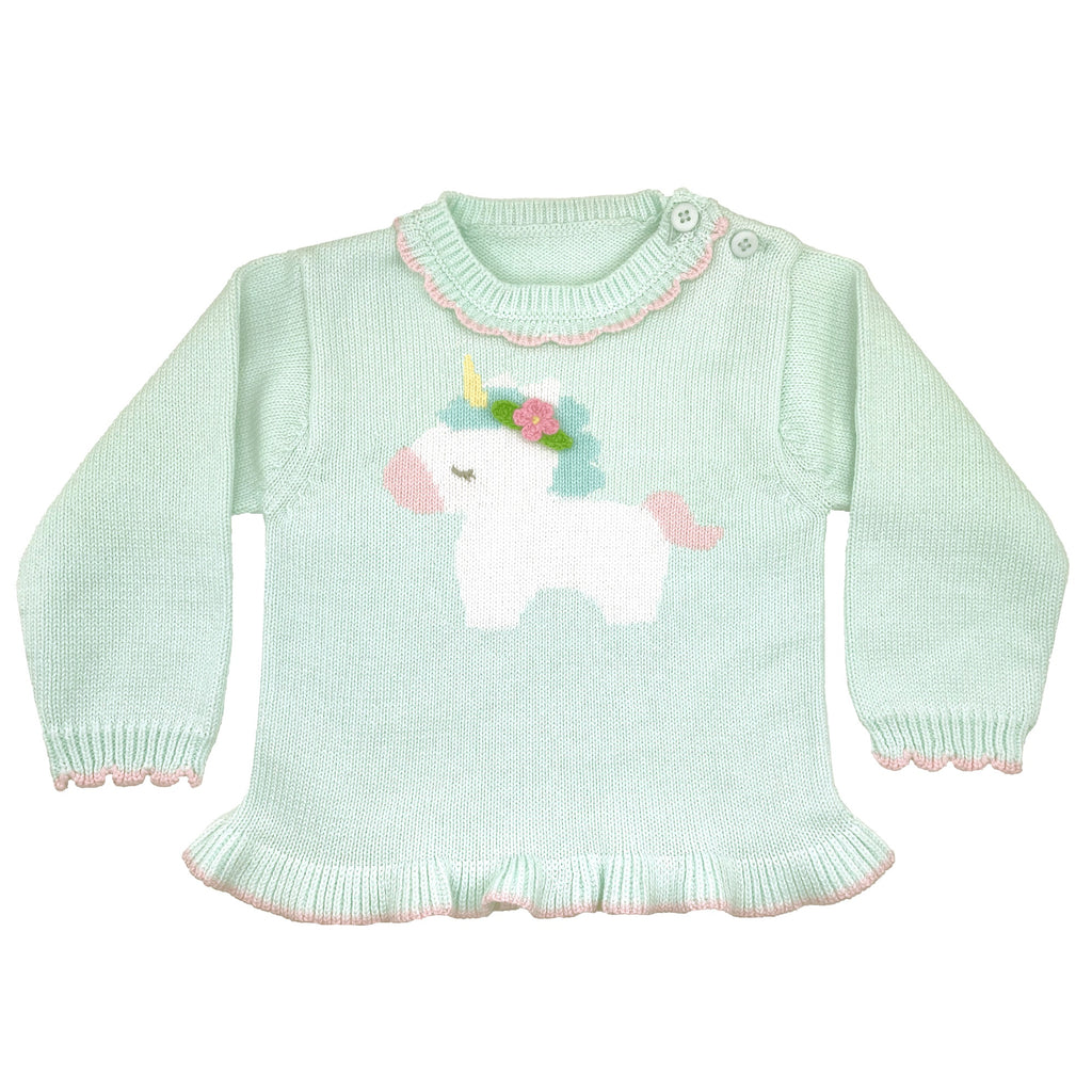 Zubels Girls Boys Infants Toddlers Kids Sweater Unicorn 100% Cotton The Plaid Giraffe Childrens Boutique