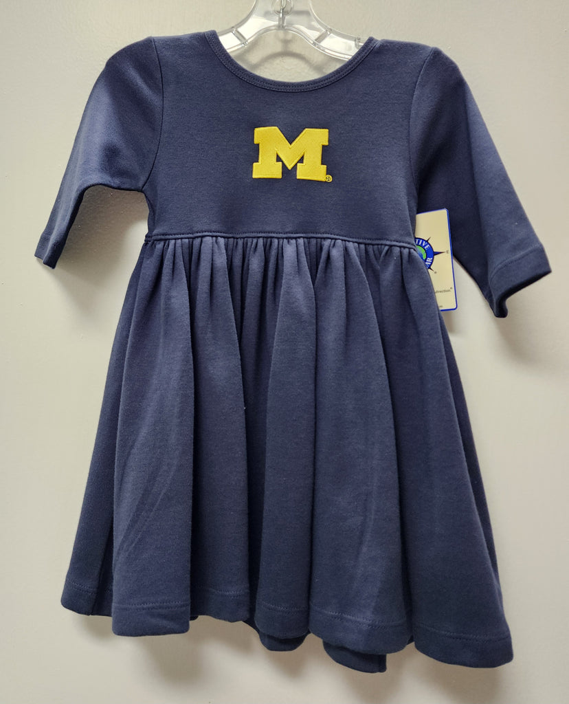 Creative Knitwear Boys Girls Unisex University of Michigan Wolverines Twirl Dress 100% Cotton The Plaid Giraffe Childrens Boutique