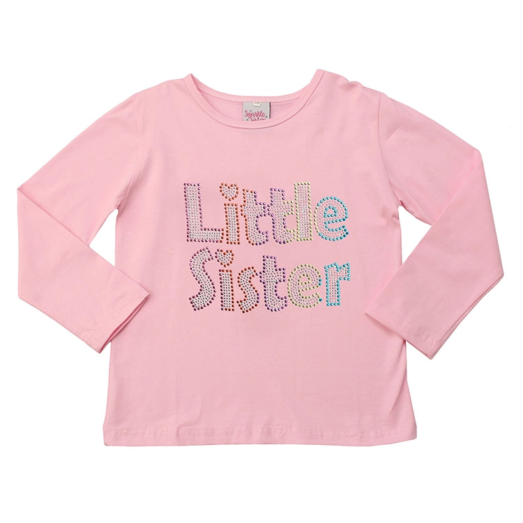 Sparkle Sister by Couture Clips Girls Infants Toddlers Kids Juniors Top T-Shirt Little Sister Beads The Plaid Giraffe Childrens Boutique