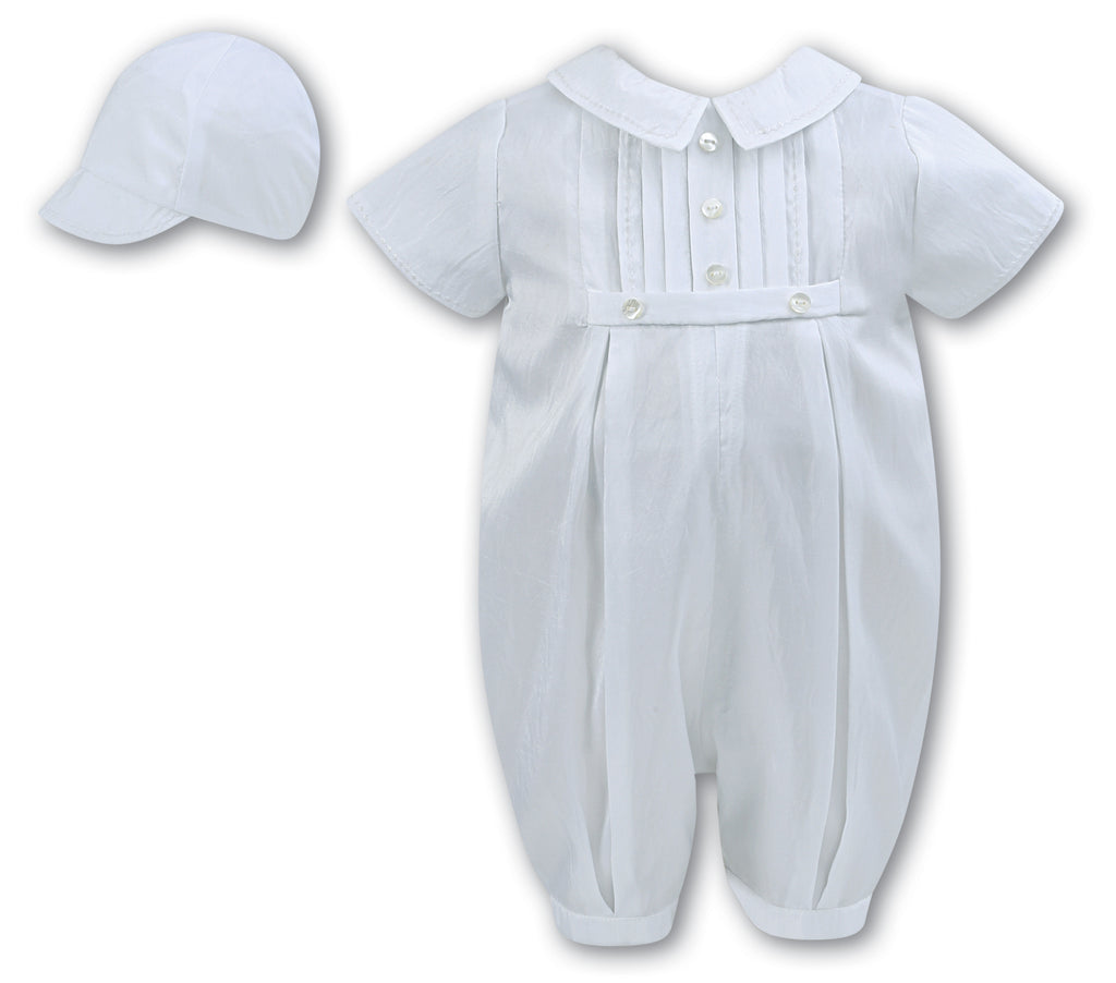 Sarah Louise Boys Infants Romper Christening Cap Hat The Plaid Giraffe Childrens Boutique
