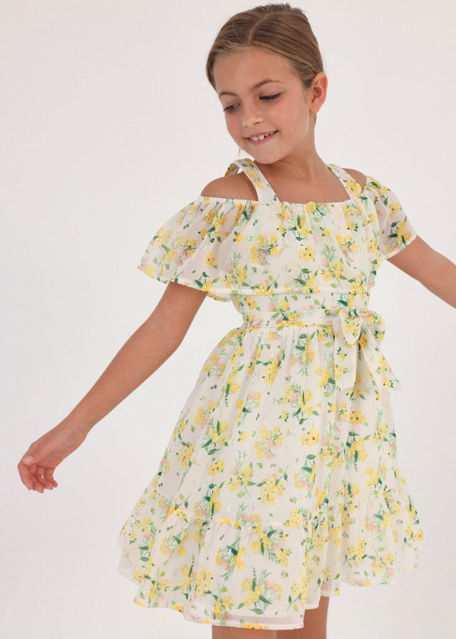 Mayoral Girls Juniors Dress Flowers Floral Easter Holiday The Plaid Giraffe Childrens Boutique
