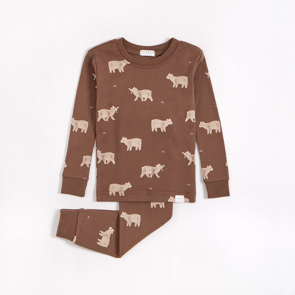 Petit Lem Boys Infants Kids Toddlers Juniors Pajamas Sleepwear Nightwear Bears 100% Organic Cotton The Plaid Giraffe Childrens Boutique