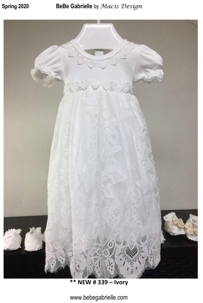 Macis Design Girls Infants Dress Christening Lace Overlay Headband The Plaid Giraffe Childrens Boutique
