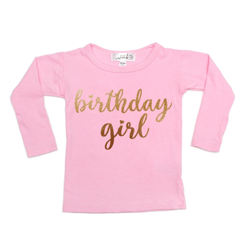 Sweet Wink Girls Toddlers T-Shirt Birthday Girl The Plaid Giraffe Childrens Boutique