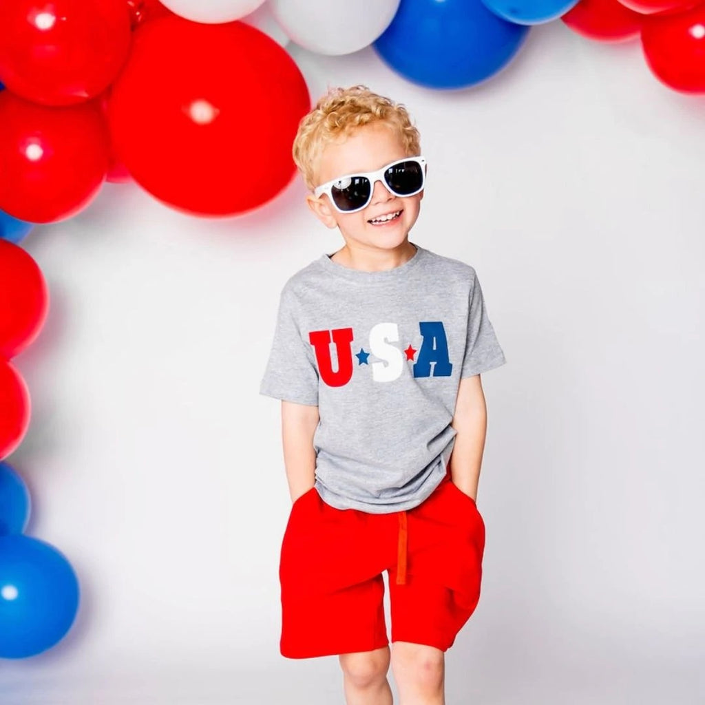 Sweet Wink Boys Toddlers Kids Juniors Top T-Shirt Fourth of July Patriotic USA The Plaid Giraffe Childrens Boutique