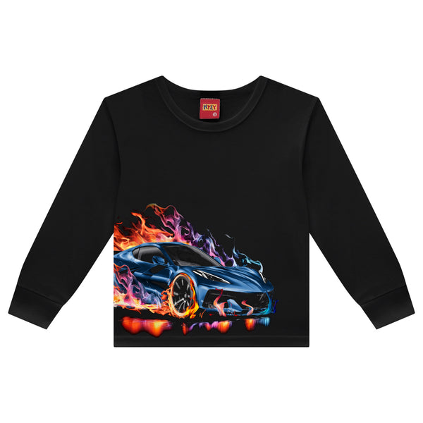 Boys L/S Flaming Car Shirt