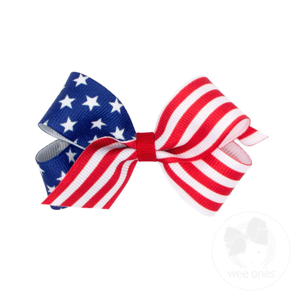 Wee Ones Girls Infants Toddlers Patriotic Hair Bows Red White Blue Stars Stripes The Plaid Giraffe Children's Boutique