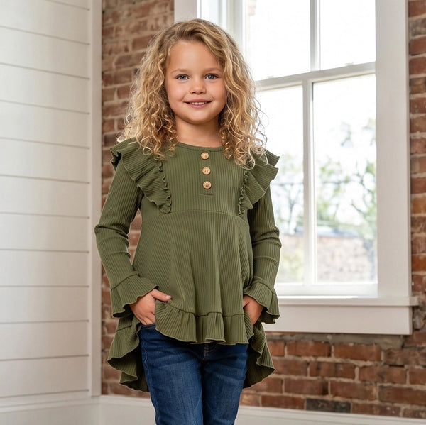 Girls L/S Ribbed Top