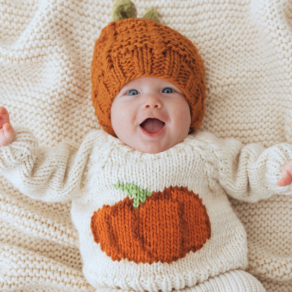 Sweet Wink Girls Boys Infants Toddlers Kids Knit Hats Pumpkins Autumn Harvest Fall Thanksgiving Halloween The Plaid Giraffe Children's Boutique