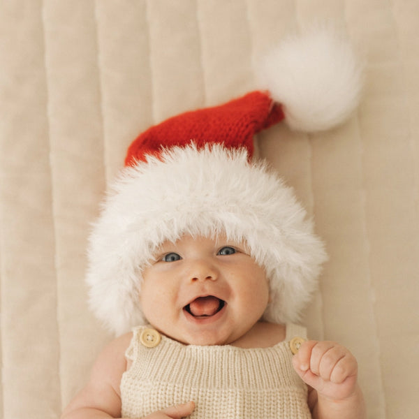 Sweet Wink Girls Boys Infants Toddlers Kids Knit Hats Faux Fur Santa Christmas Holidays Winter The Plaid Giraffe Children's Boutique