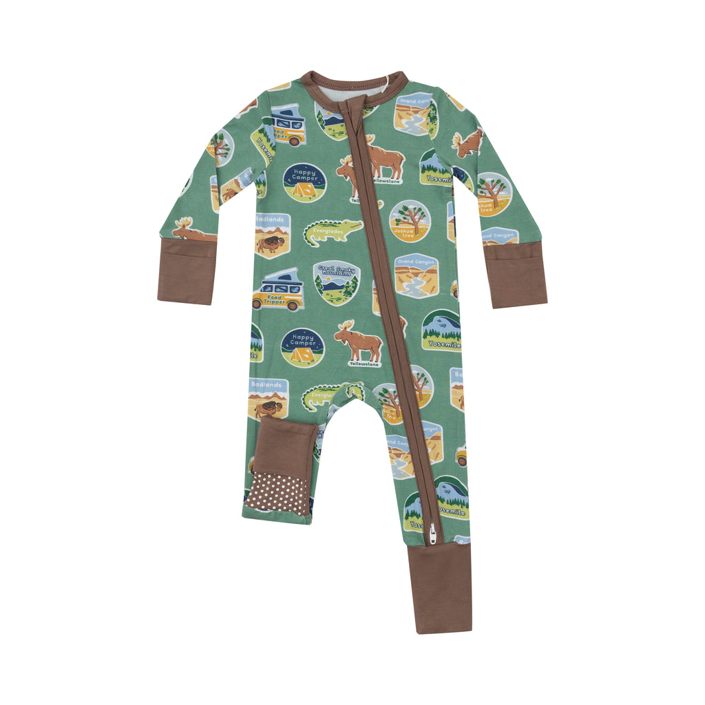 Angel Dear Boys Girls Infants Toddlers Kids Juniors Footie Sleeper Sleepwear Nightwear Romper National Parks Camping Two-way Zipper Bamboo The Plaid Giraffe Childrens Boutique