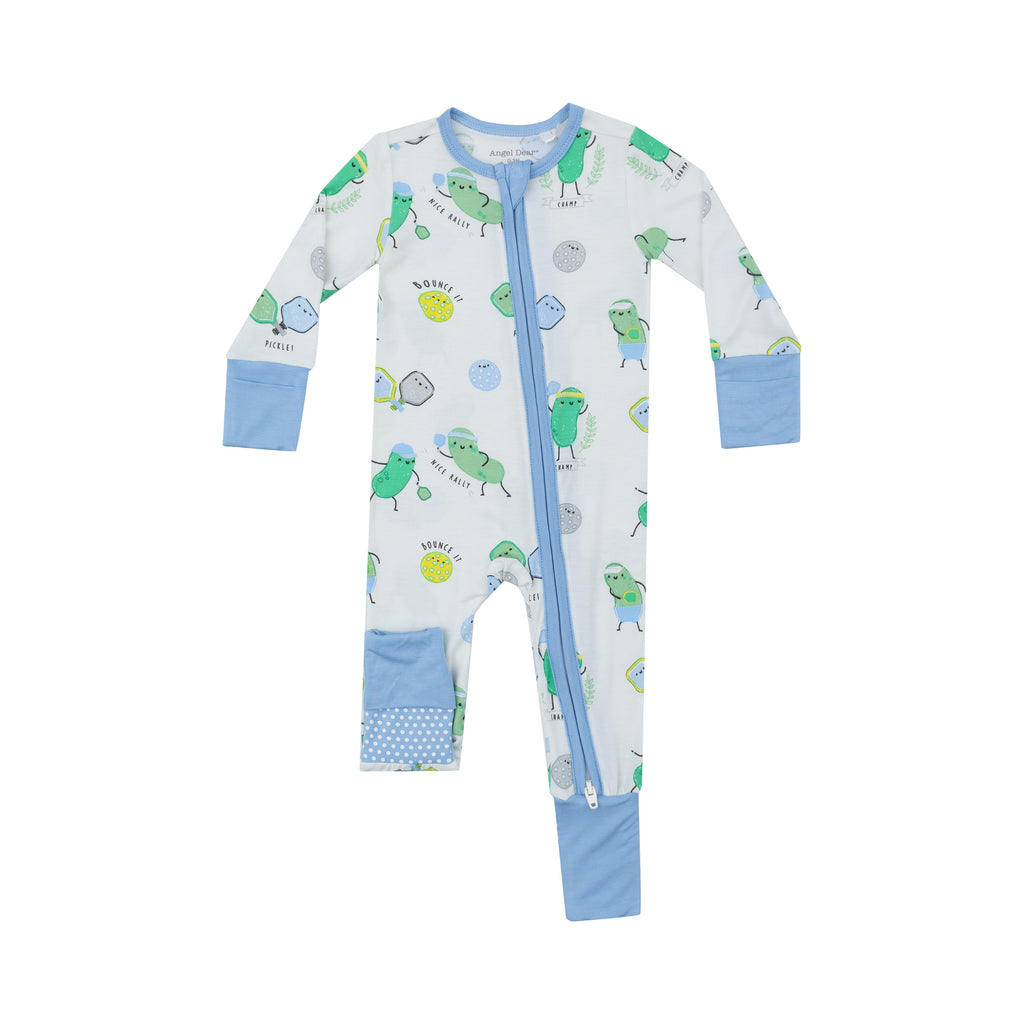 Angel Dear Boys Girls Infants Toddlers Kids Juniors Footie Sleeper Sleepwear Nightwear Romper Pickleball Sports Two-way Zipper Bamboo The Plaid Giraffe Childrens Boutique