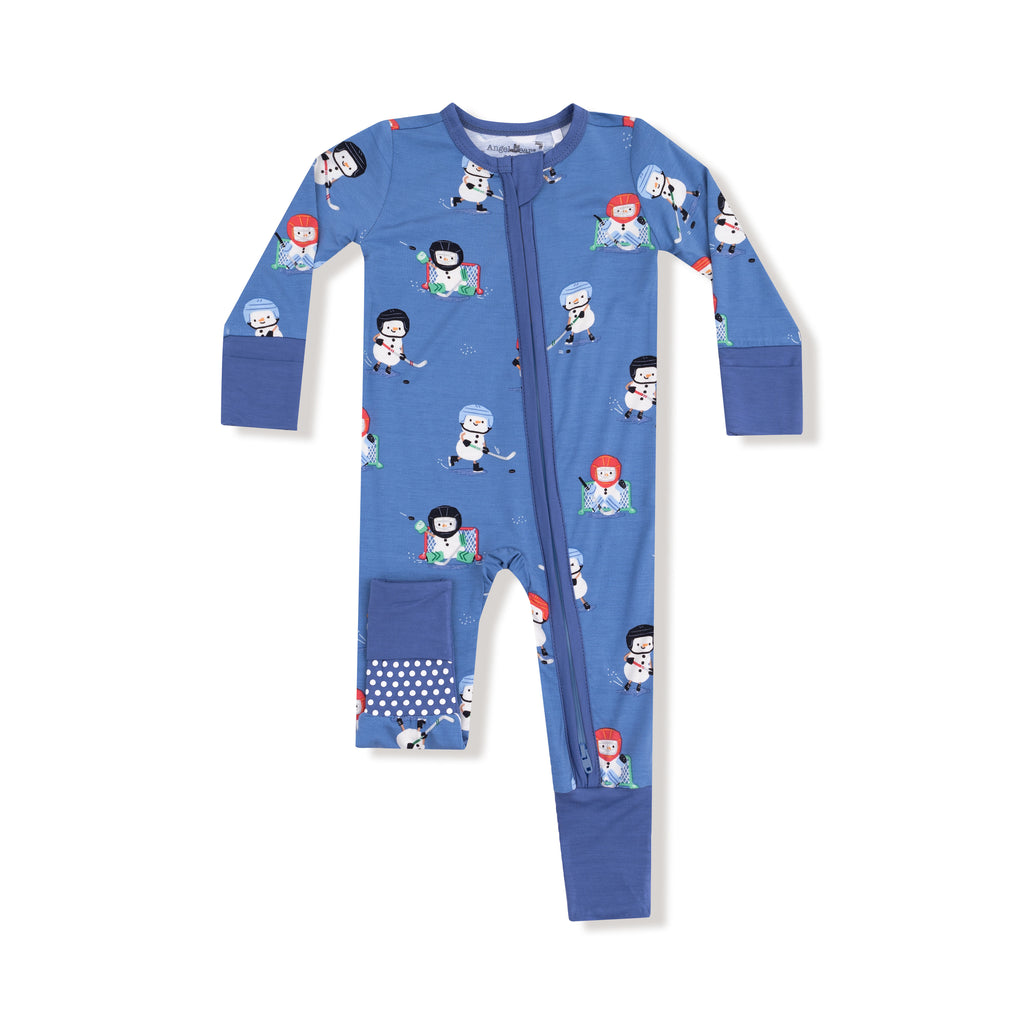 Angel Dear Girls Boys Infants Toddlers Kids Footie Sleeper Sleepwear Nightwear Romper Two-way Zipper Snowman Hockey Sports Bamboo The Plaid Giraffe Children's Boutique
