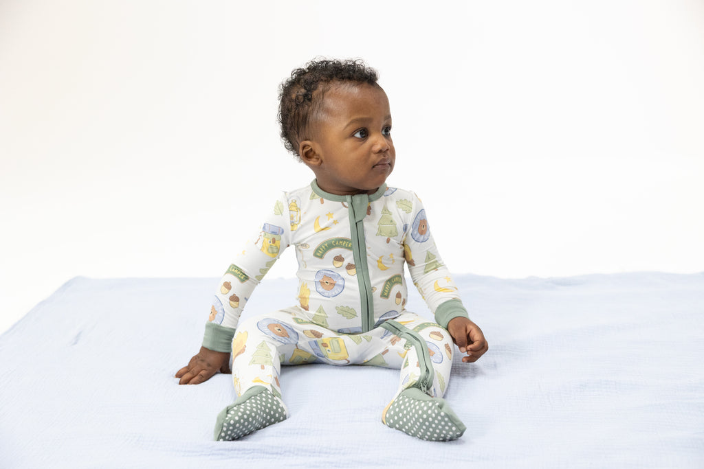 Angel Dear Girls Boys Unisex Infants Toddlers Kids Convertible Footie Sleeper Sleepwear Nightwear Romper Camping Vacation Forest Two-way Zipper Bamboo The Plaid Giraffe Children's Boutique