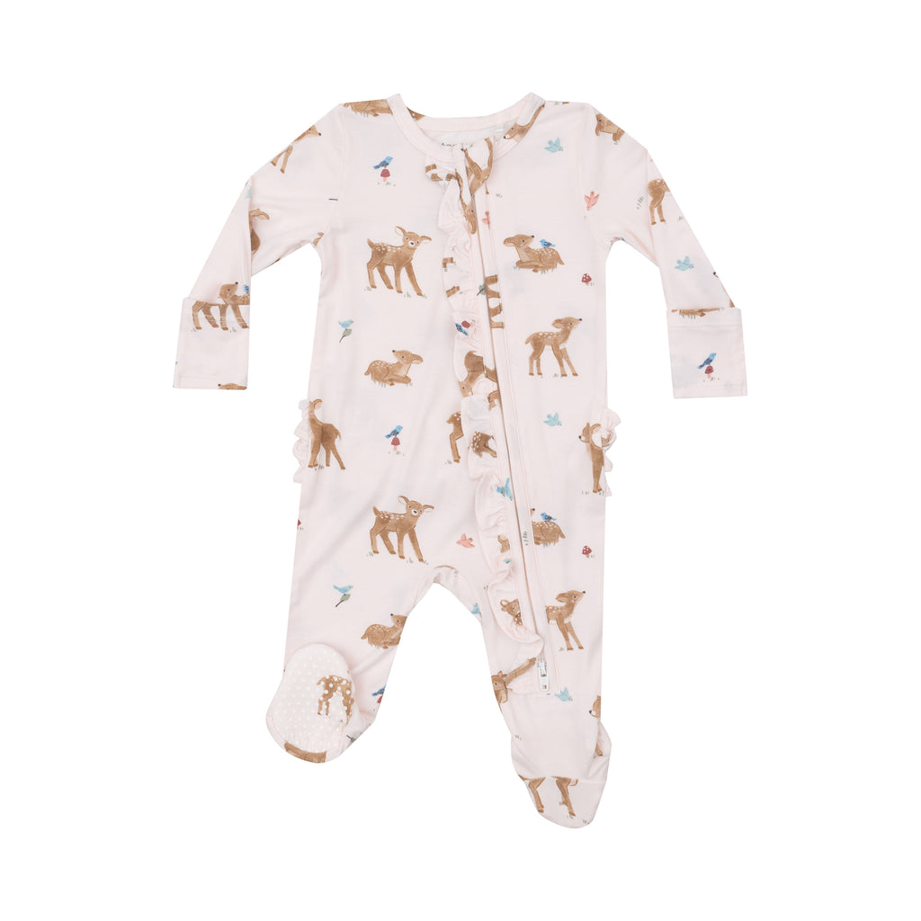 Angel Dear Boys Girls Infants Toddlers Kids Juniors Swaddles Footie Sleeper Sleepwear Nightwear Two-way Zipper Fawn Deer Bamboo The Plaid Giraffe Childrens Boutique