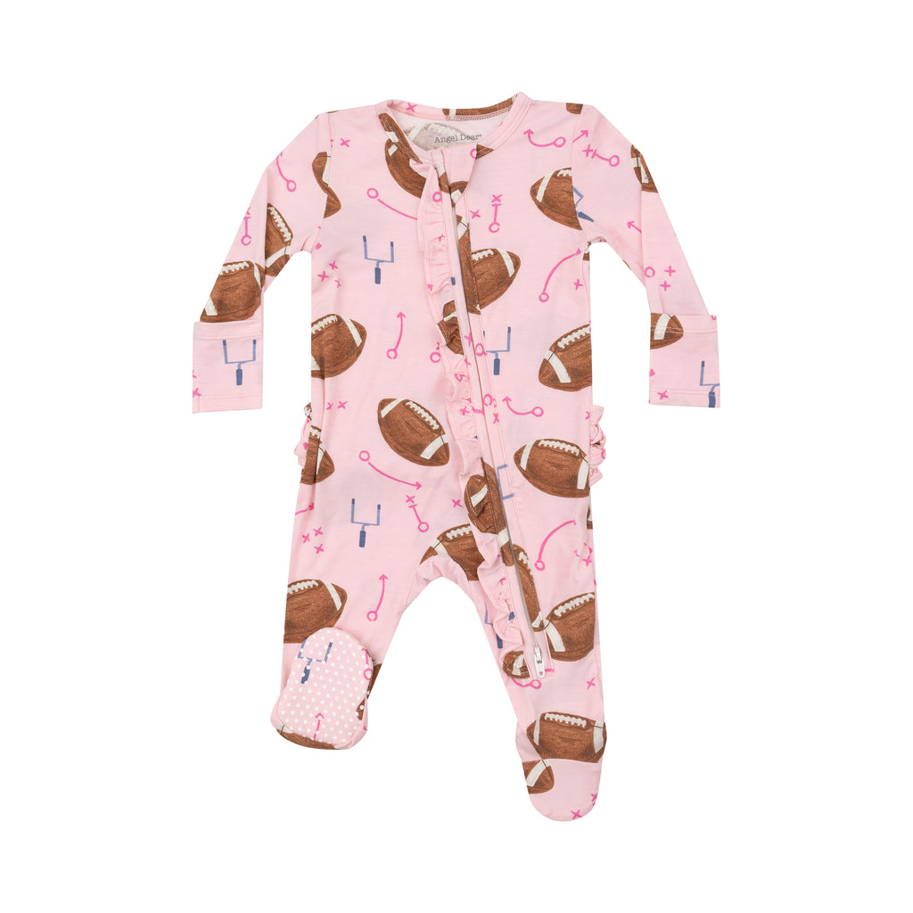 Angel Dear Boys Girls Infants Toddlers Kids Juniors Footie Sleeper Sleepwear Nightwear Football Sports Two-way Zipper Bamboo The Plaid Giraffe Childrens Boutique