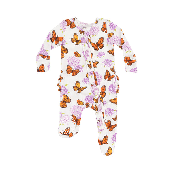 Angel Dear Girls Boys Infants Toddlers Kids Footie Sleeper Sleepwear Nightwear Monarch Butterflies Two-way Zipper Bamboo The Plaid Giraffe Children's Boutique
