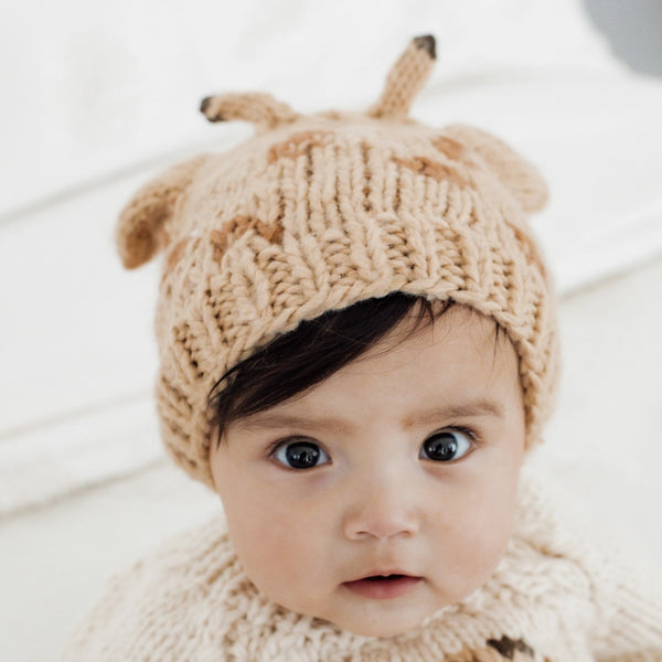 Huggalugs Girls Boys Unisex Infants Toddlers Kids Juniors Knit Hat Giraffe Jungle Animals Recycled Polyester The Plaid Giraffe Children's Boutique