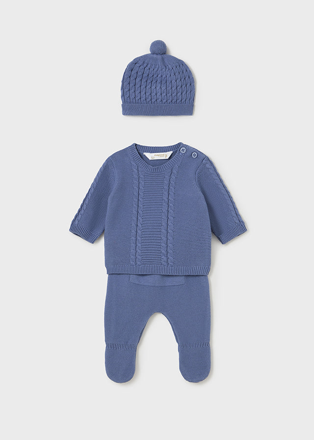 Mayoral Boys Infants Sweater Knit Pants Hat Home From The Hospital The Plaid Giraffe Childrens Boutique