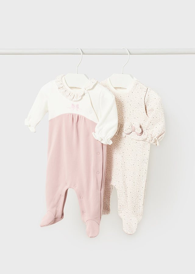 Mayoral Girls Infants Footie Sleeper Sleepwear Nightwear Polka Dots Bow 100% Cotton The Plaid Giraffe Childrens Boutique