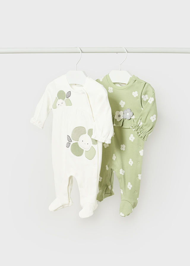 Mayoral Girls Infants Footie Sleeper Sleepwear Nightwear Flowers 100% Cotton The Plaid Giraffe Childrens Boutique