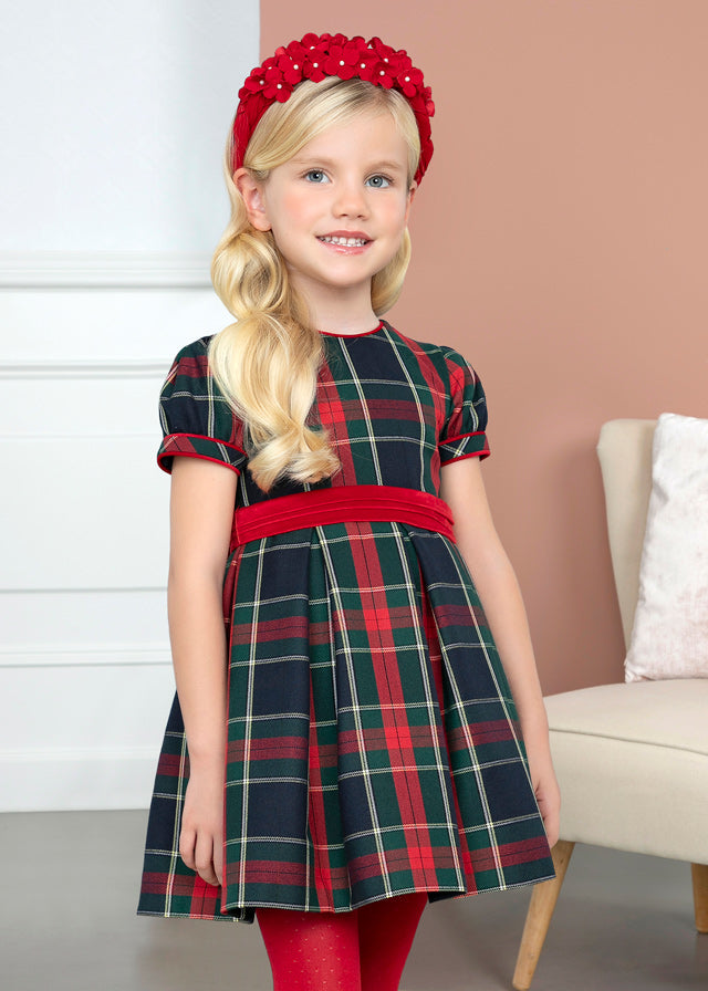 Kids Clothes Christmas Special Occasion Girl Plaid Dresses Suit