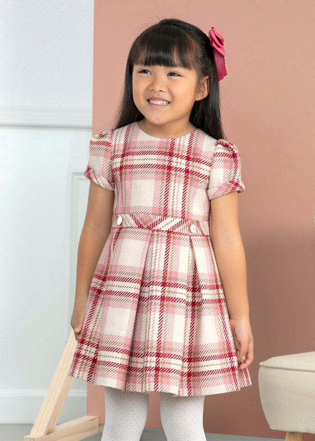 Abel & Lula Girls Kids Juniors Dress Christmas Holiday Special Occasion Celebrations Father Daughter Dance Plaid Box Pleats The Plaid Giraffe Childrens Boutique