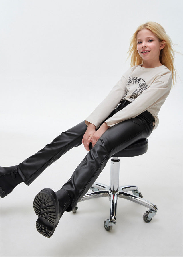 Girls Faux Leather Pants