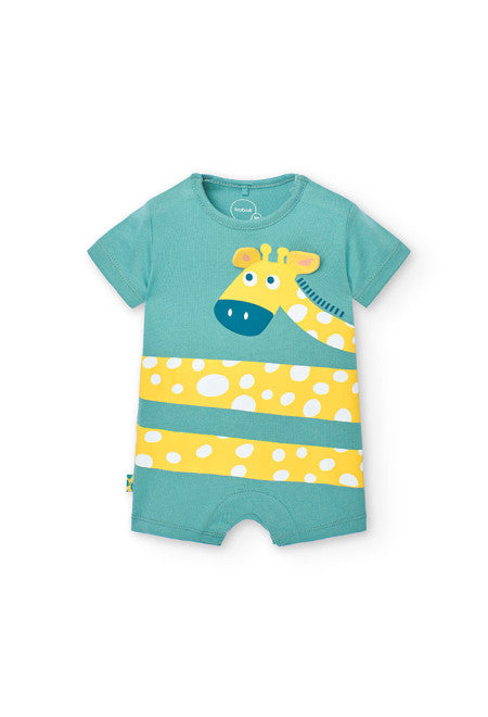 Boboli Boys Infants Toddlers Romper Giraffe Jungle Animals 100% Cotton The Plaid Giraffe Childrens Boutique