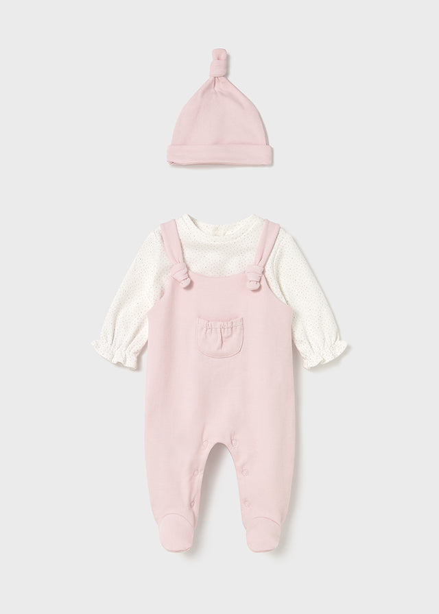 2 Piece Girls Dot Romper w/Hat