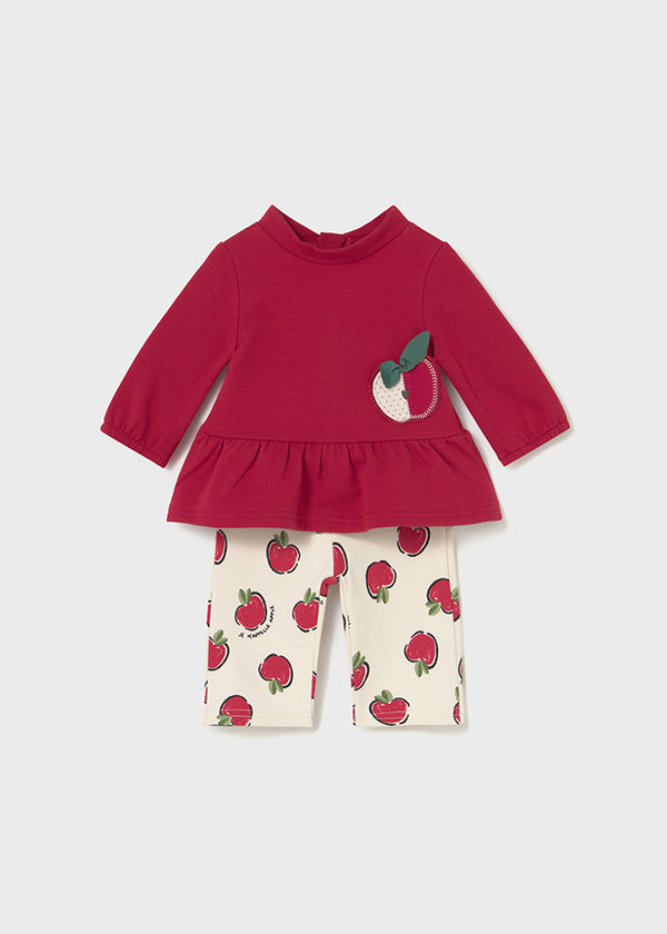 2 Piece Girls L/S Apple Top & Pants