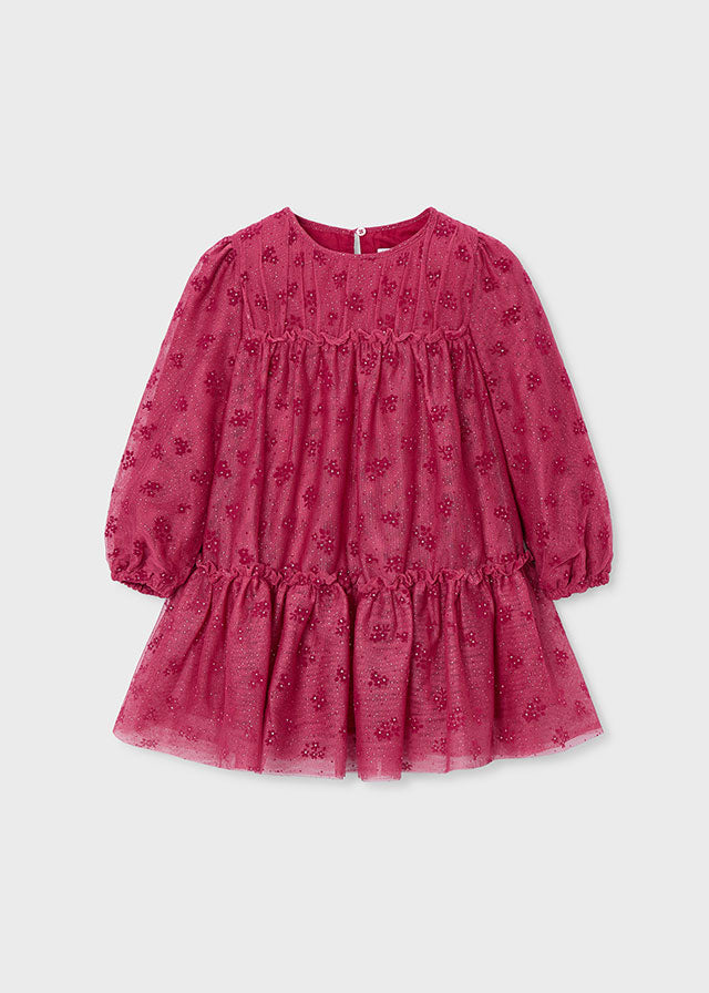 Girls Tulle Gold Dot Dress