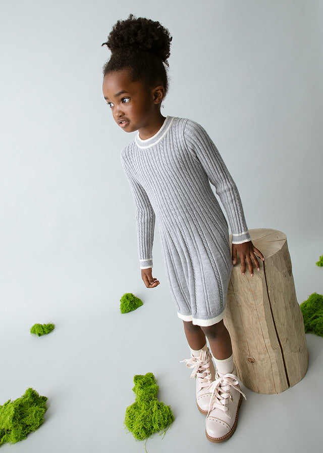Mayoral Girls Boys Infants Toddlers Kids Juniors Gray Sweater Dress The Plaid Giraffe Children's Boutique