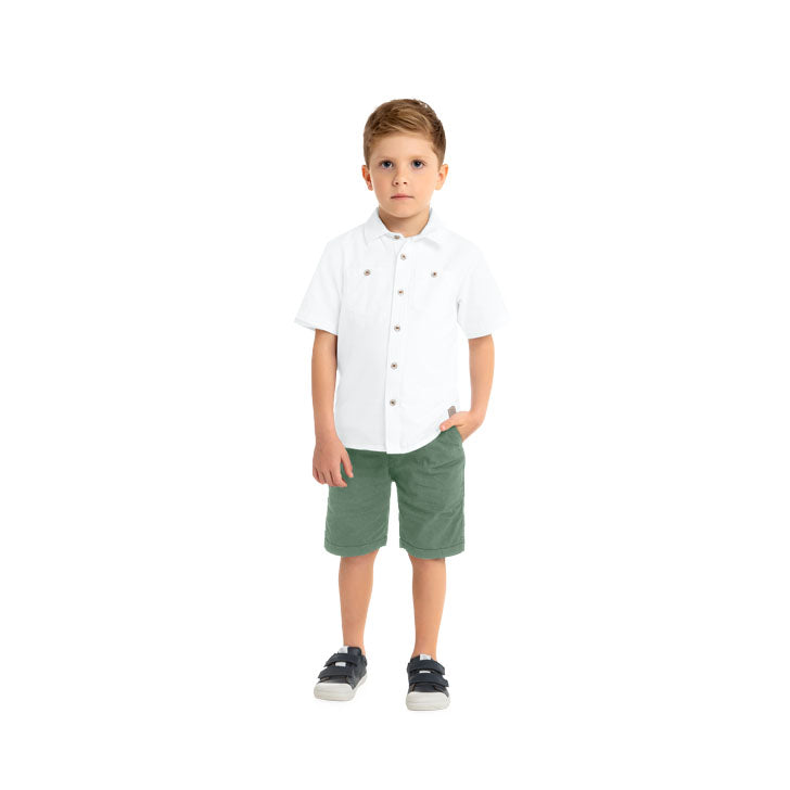 2 Piece Boys Casual Shorts & Belt