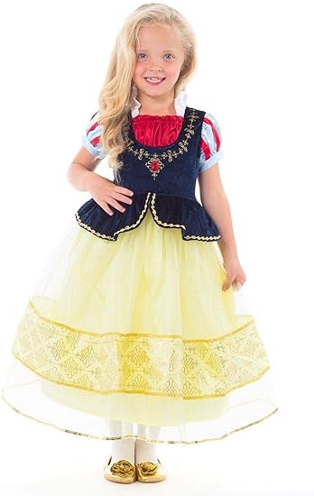 Little Adventures Girls Toddlers Kids Deluxe Snow White Dress Dressup Make Believe The Plaid Giraffe Childrens Boutique