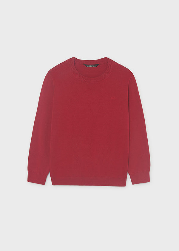 Boys Red Crew Neck Sweater