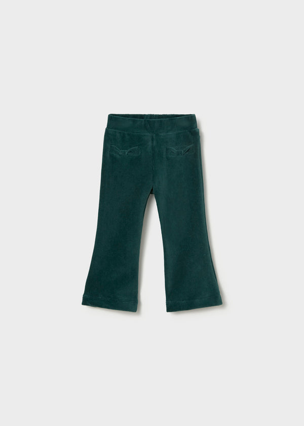 Girls Forest Green Velvet Pants