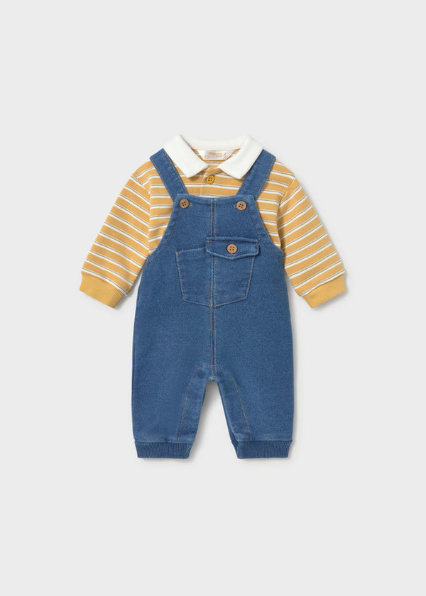 Mayoral Boys Girls Unisex Infants Toddlers Kids Juniors Shirt Bib Pants Stripes Denim Adjustable Straps The Plaid Giraffe Children's Boutique